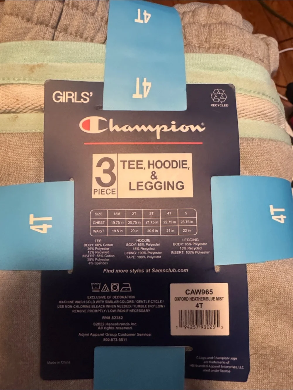 Champion Girls Gray 3-Piece Hoodie & Legging Set
